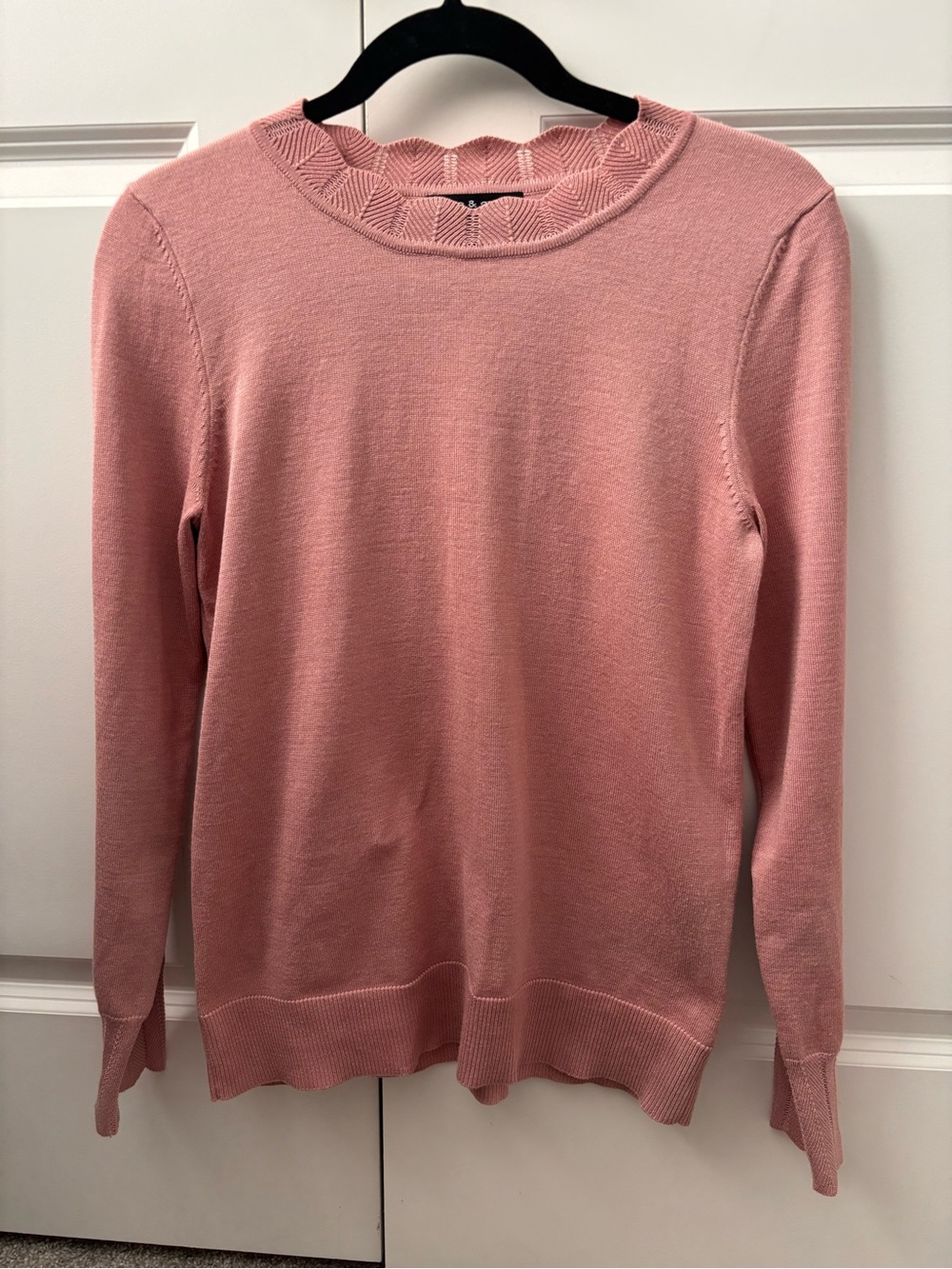 Women's Dusty Pink Crewneck Knit Sweater - Size S